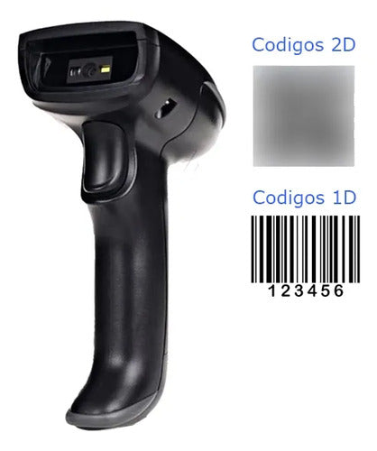 Lector Scanner Código Barra Qr Usb Con Cable Pack 2 Negro